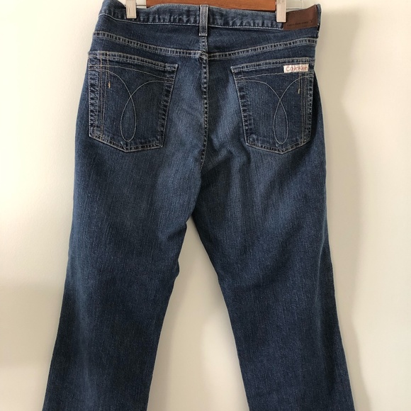 Calvin Klein Lean Fit Dark Wash Cuffed Jeans Size 12 - Picture 4 of 9